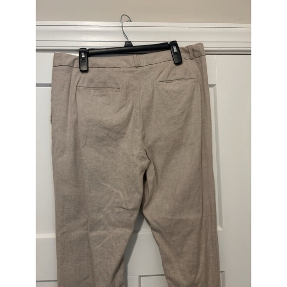 Banana Republic Women’s Size 14 Linen Blend Trouser Pants Beige Tan Ryan Fit - Picture 6 of 7